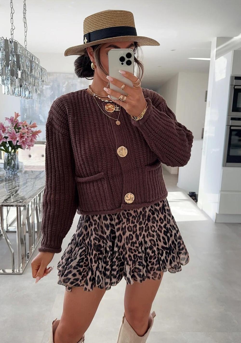 ♡  Kurzer Rock Leopardenprint