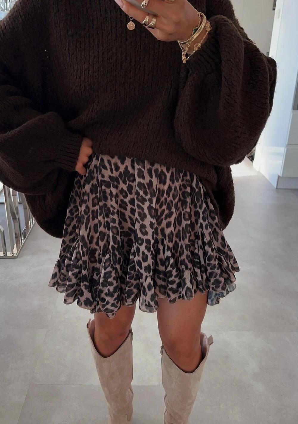 ♡  Kurzer Rock Leopardenprint