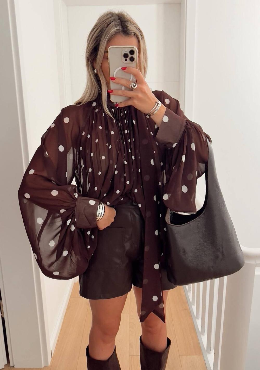 ♡ Bluse mit Schluppe und Dots