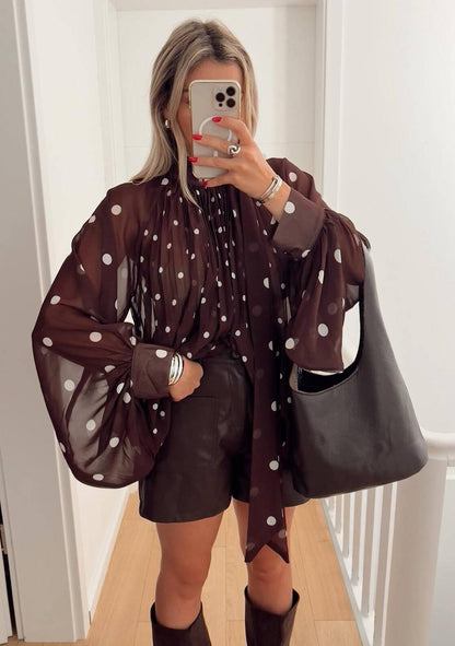 ♡ Bluse mit Schluppe und Dots