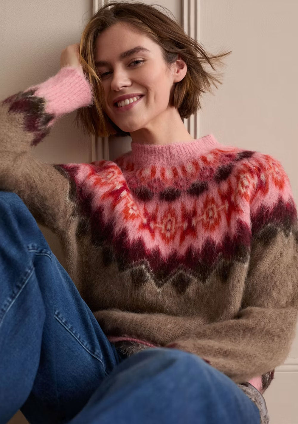 ♡ Flauschige Pullover aus Alpaka im Jacquard gestrickt