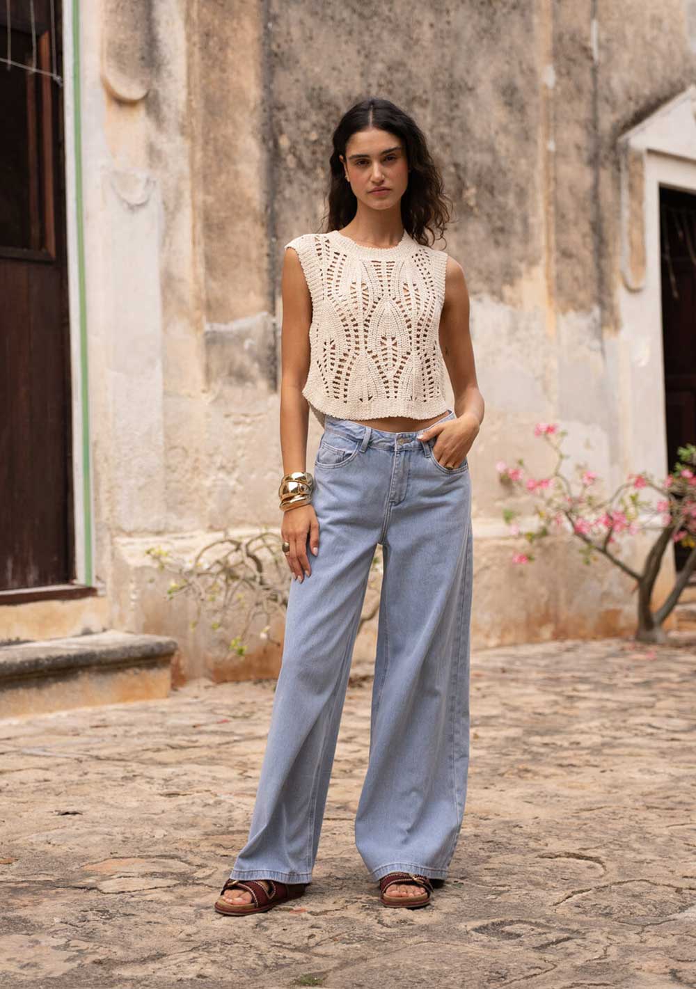 ♡ Jeans, Palazzo, weites Bein