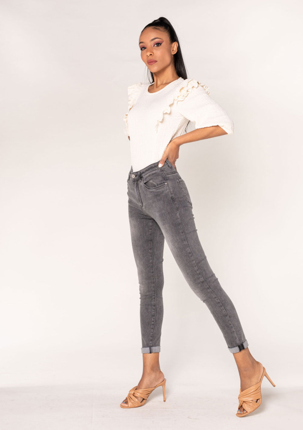 ♡ Slim Jeans mit hoher Taille