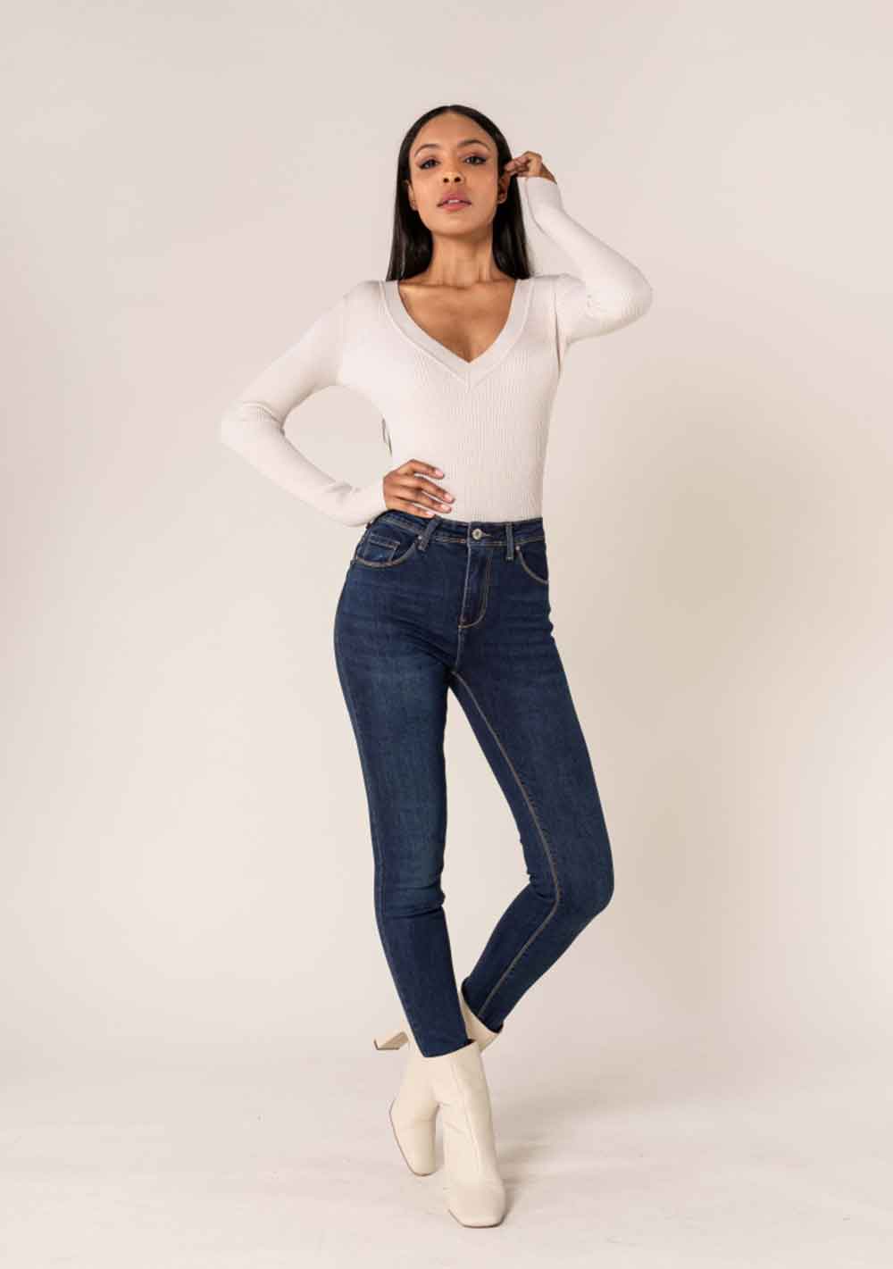 ♡ Hochsitzende Slim Jeans