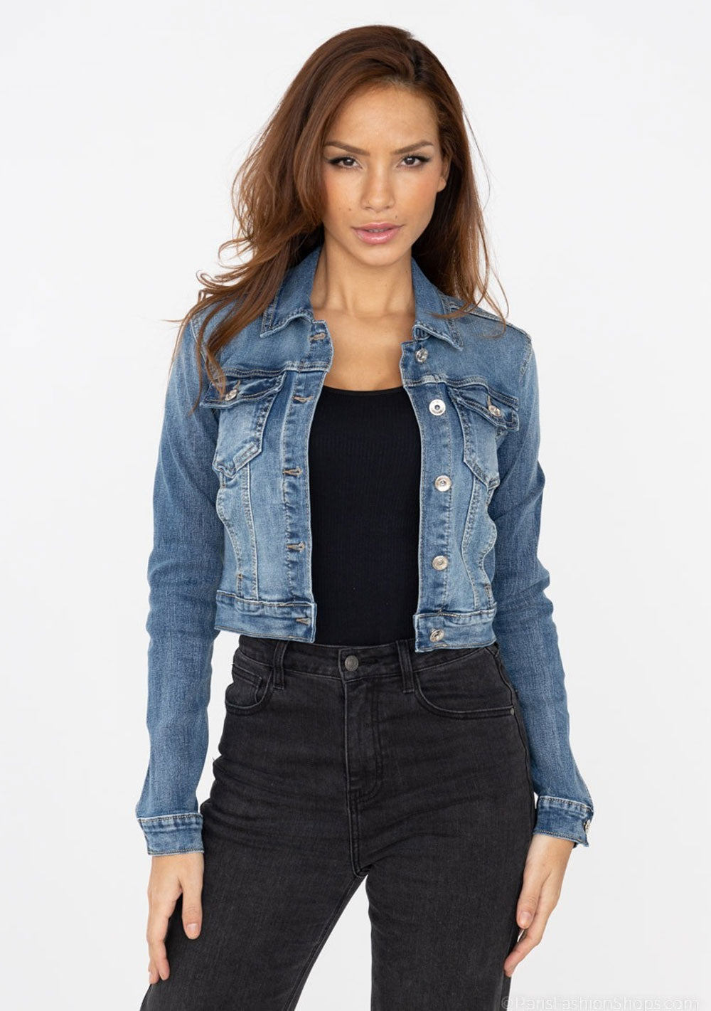 ♡ Kurze Jeansjacke mit Stretchmaterial