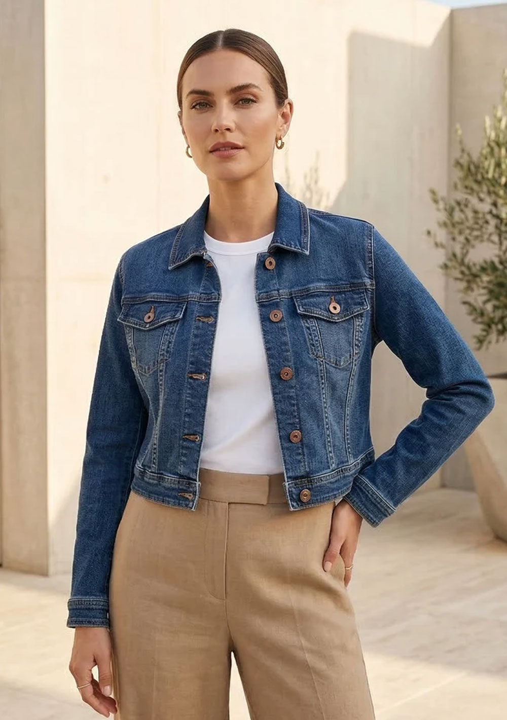 ♡  Extra kurze Jeansjacke mit Stretchmaterial