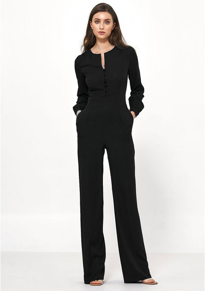 ♡Jumpsuit Langarm Knöpfe