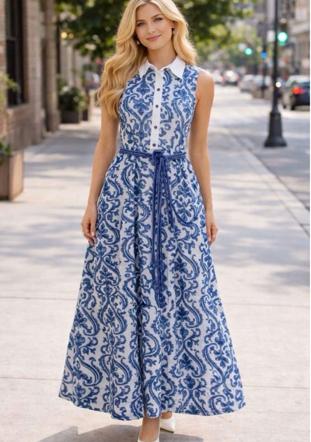 ♡ Maxikleid mit Knotengürtel
