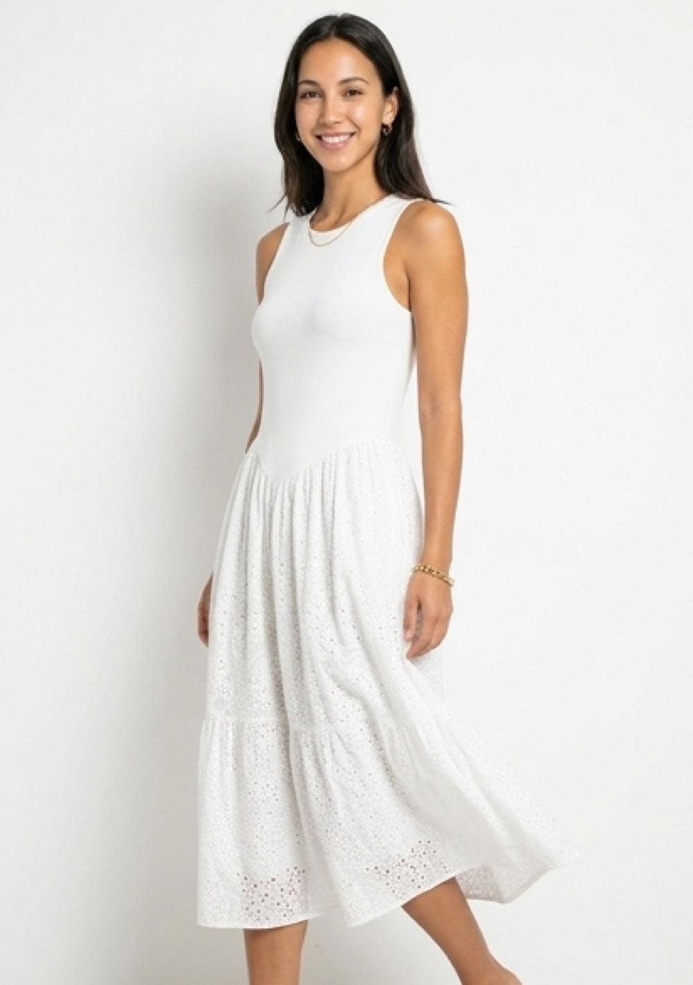 ♡ Midikleid mit Lochstickerei