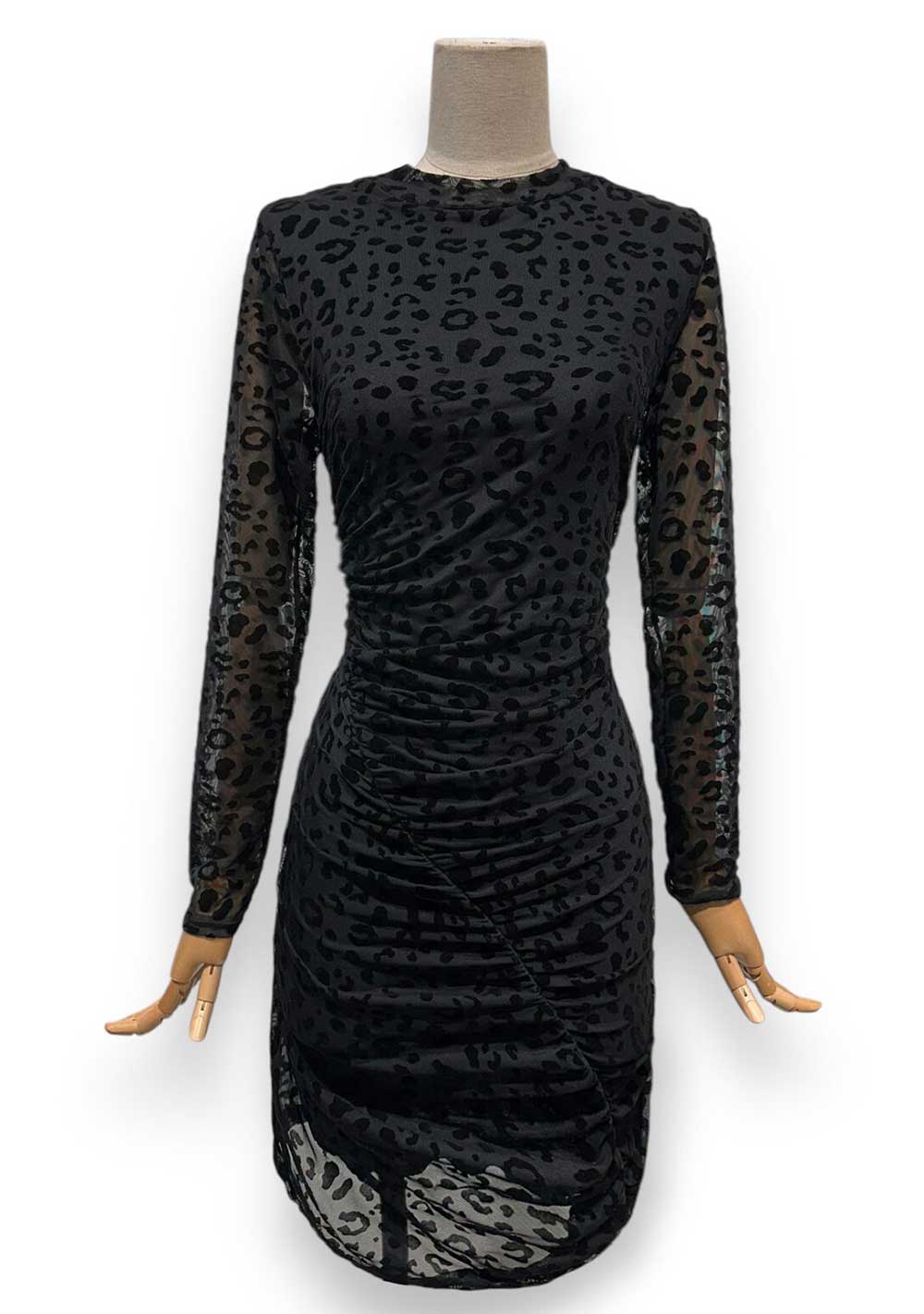 ♡  Minikleid aus Mesh mit Leoprint