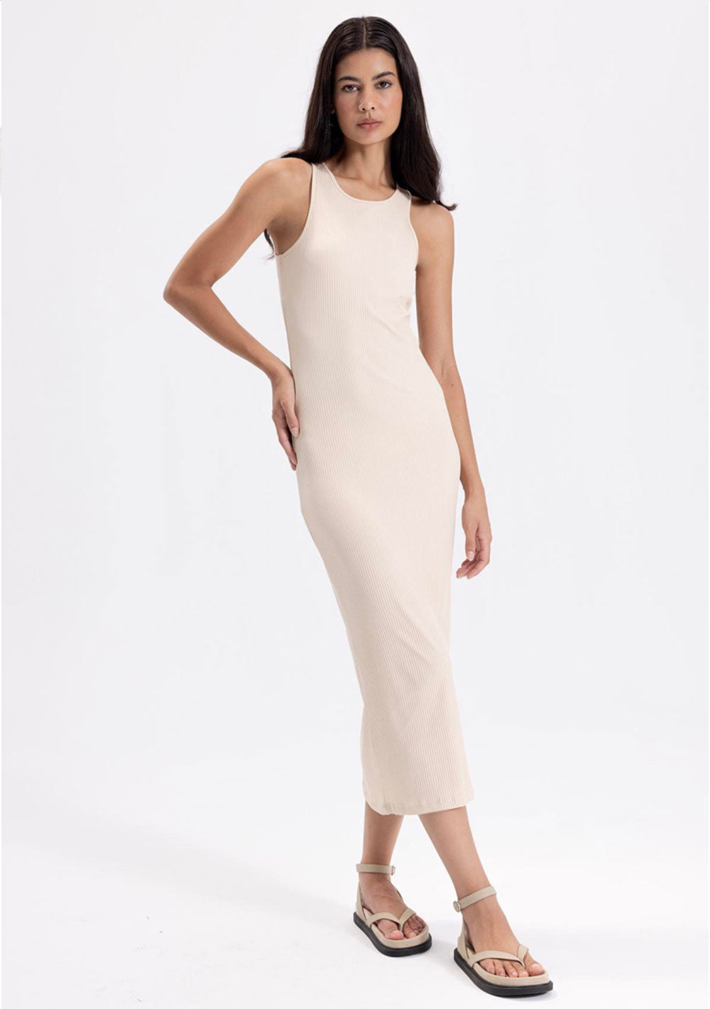 ♡ Bleistift Midikleid in Rippstrick