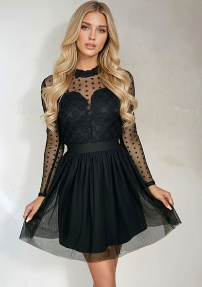 ♡ Minikleid mit Tüll und Dots