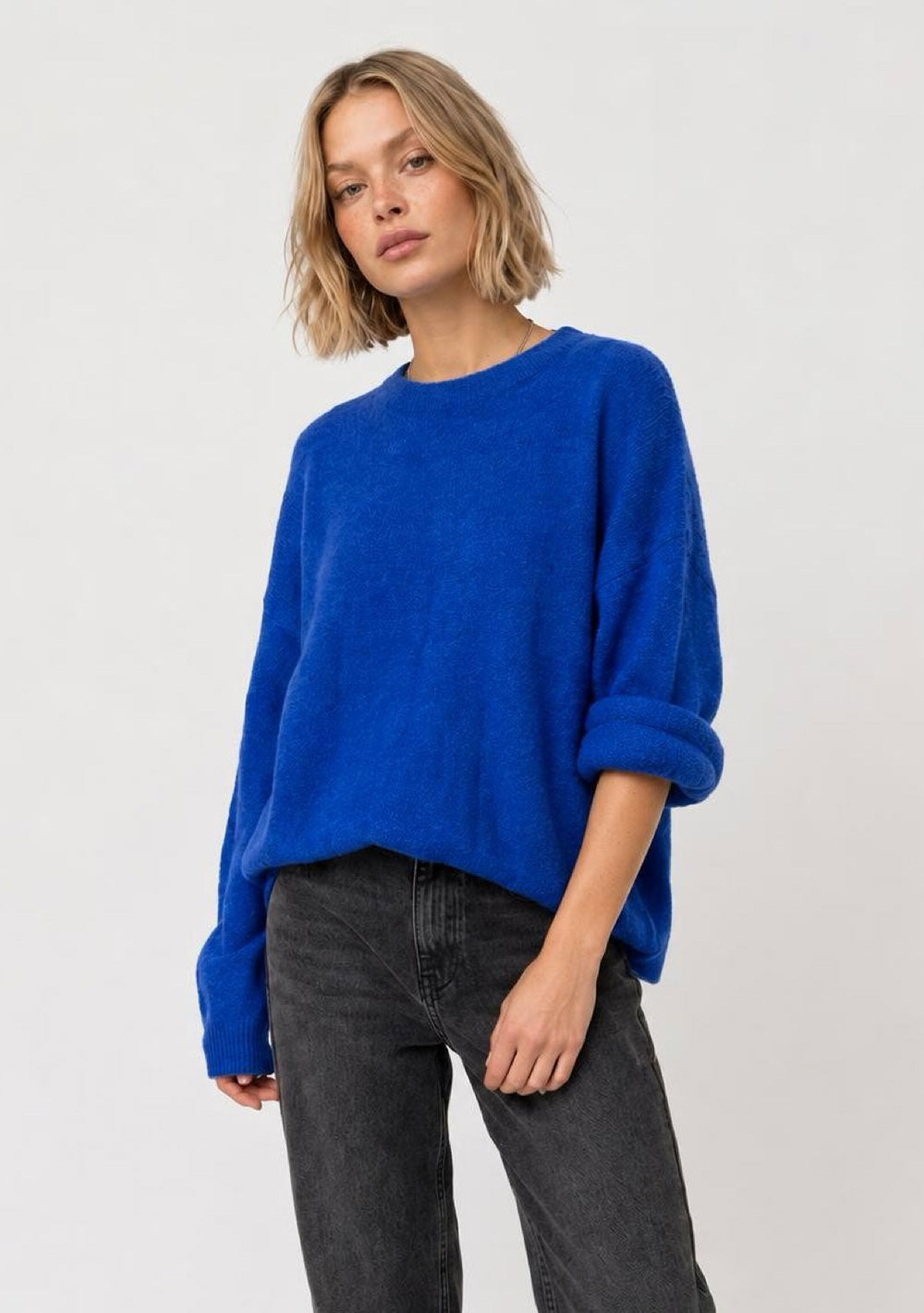 ♡ Strickpullover mit Krempelarm