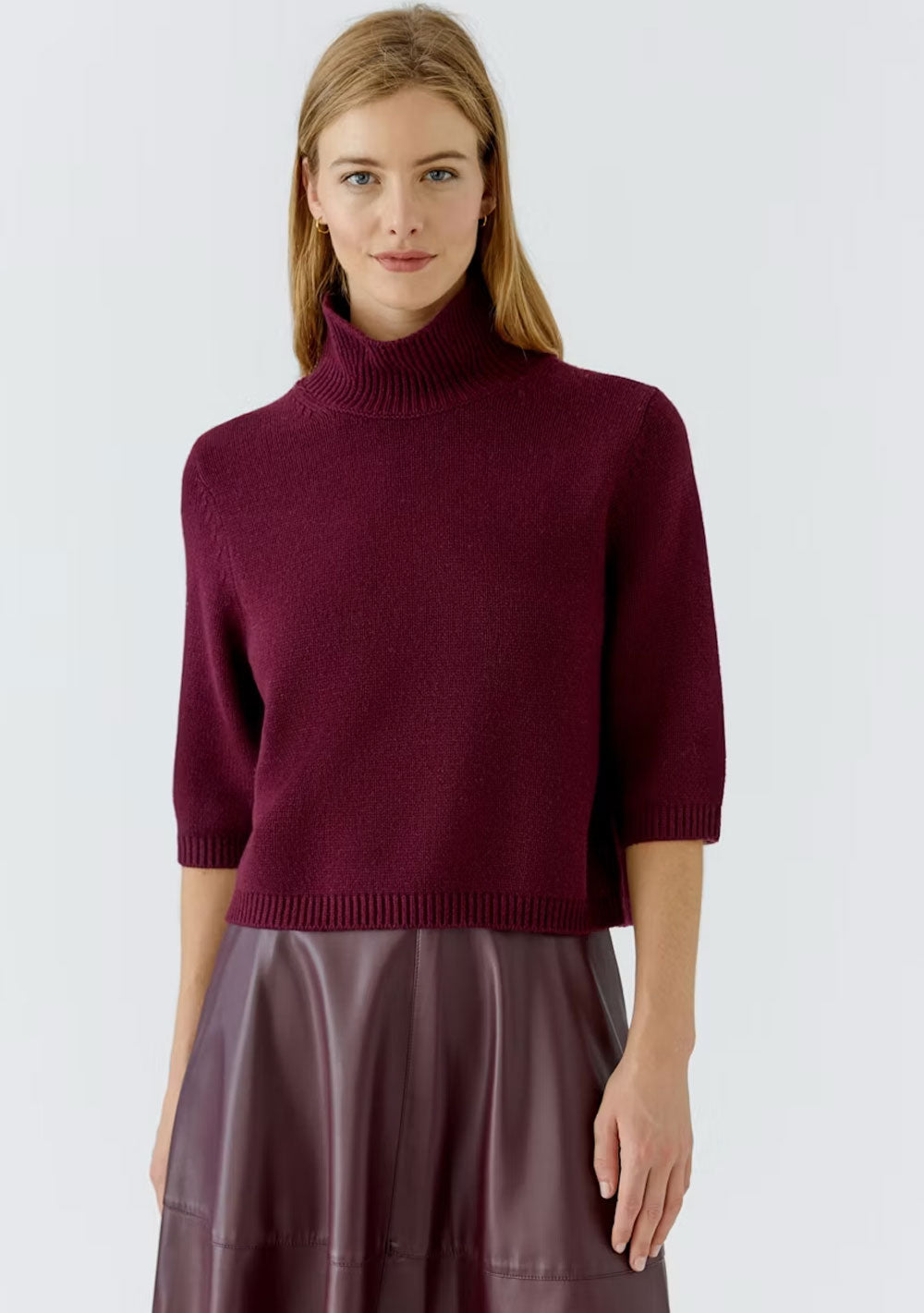 ♡ Halbarm-Pullover mit Stehkragen