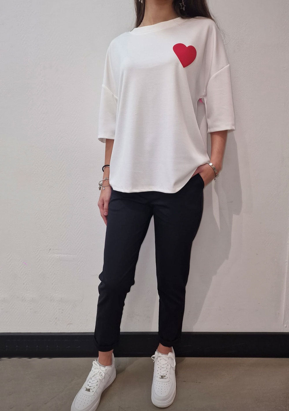 ♡ Oversize T-Shirt, halber Arm mit versch. Sprüchen