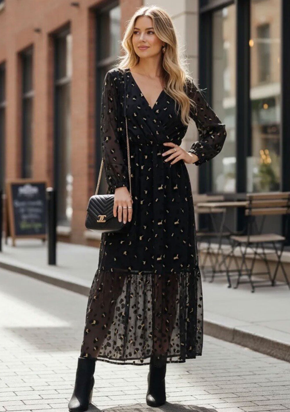 ♡ Maxikleid, Leo, Samtdetails