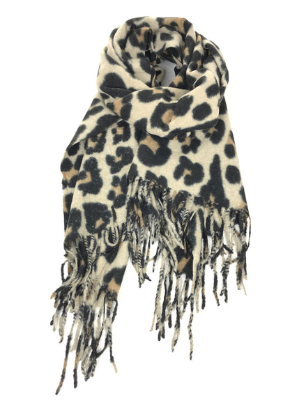 ♡ Leoparden-Schal mit Fransen
