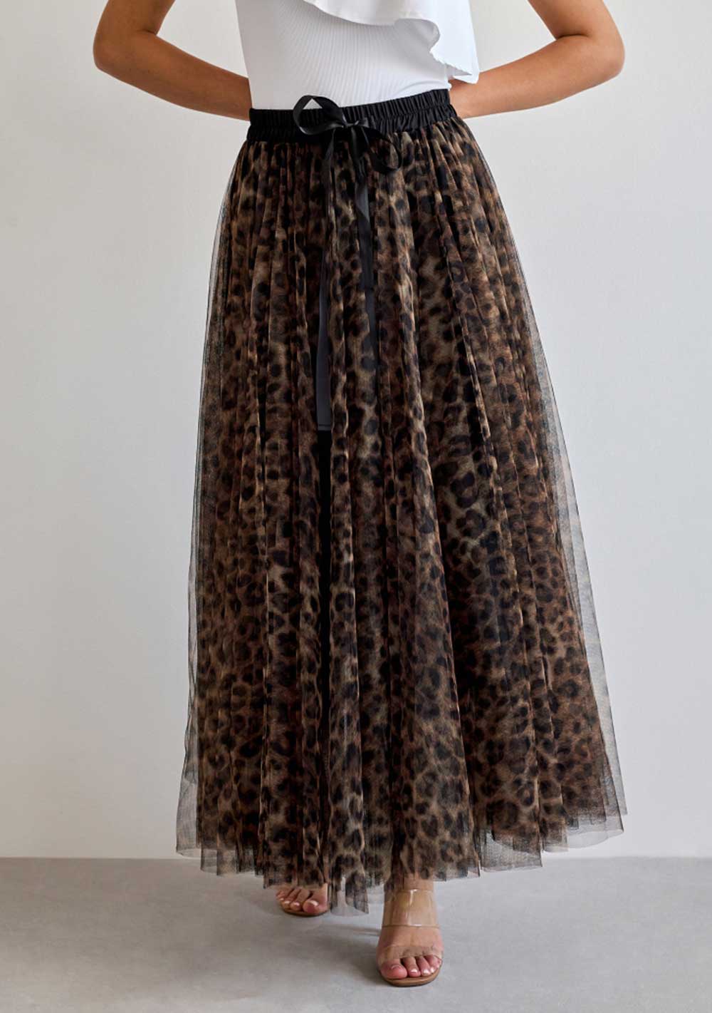 ♡ Ausgestellter Tuellrock mit Leoprint