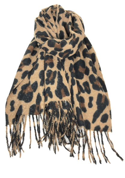 ♡ Leoparden-Schal mit Fransen