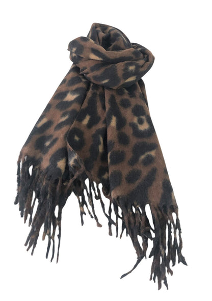 ♡ Leoparden-Schal mit Fransen