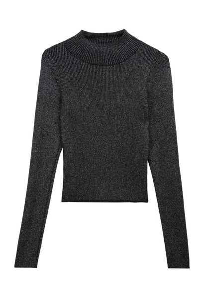 ♡  Dünner Pullover mit Stehkragen