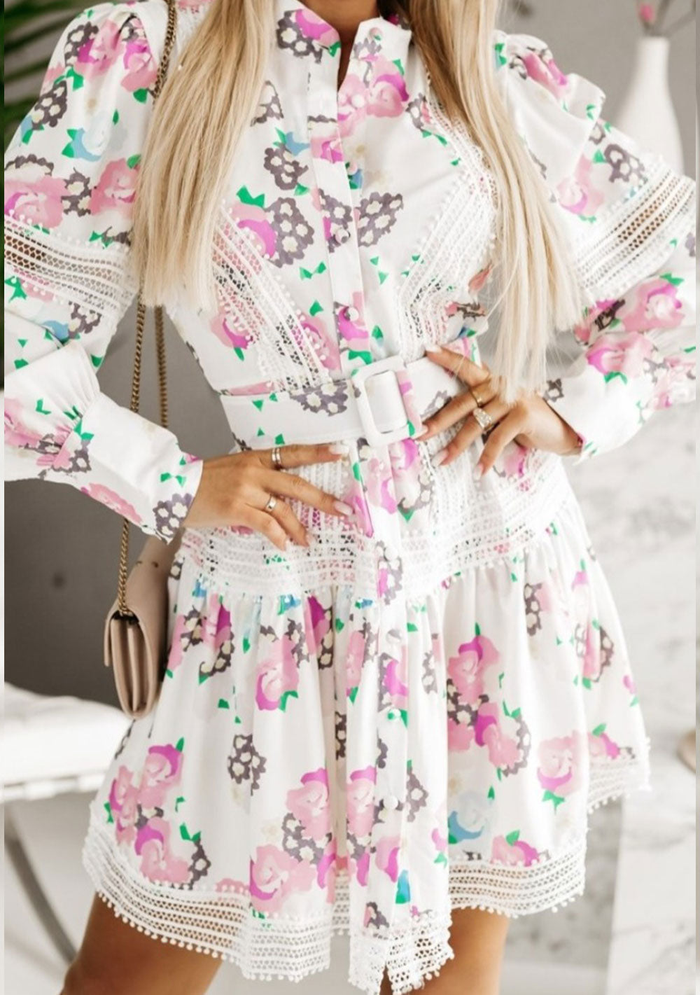 ♡ Hemdblusenkleid mit Blumenprint