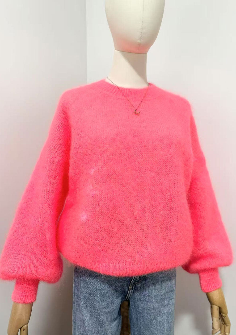 ♡  Rundhalspullover aus flauschigem Mohair