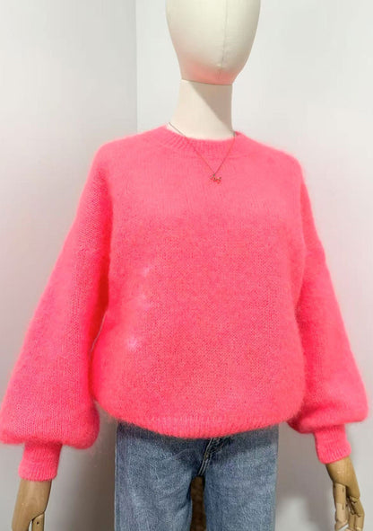 ♡  Rundhalspullover aus flauschigem Mohair