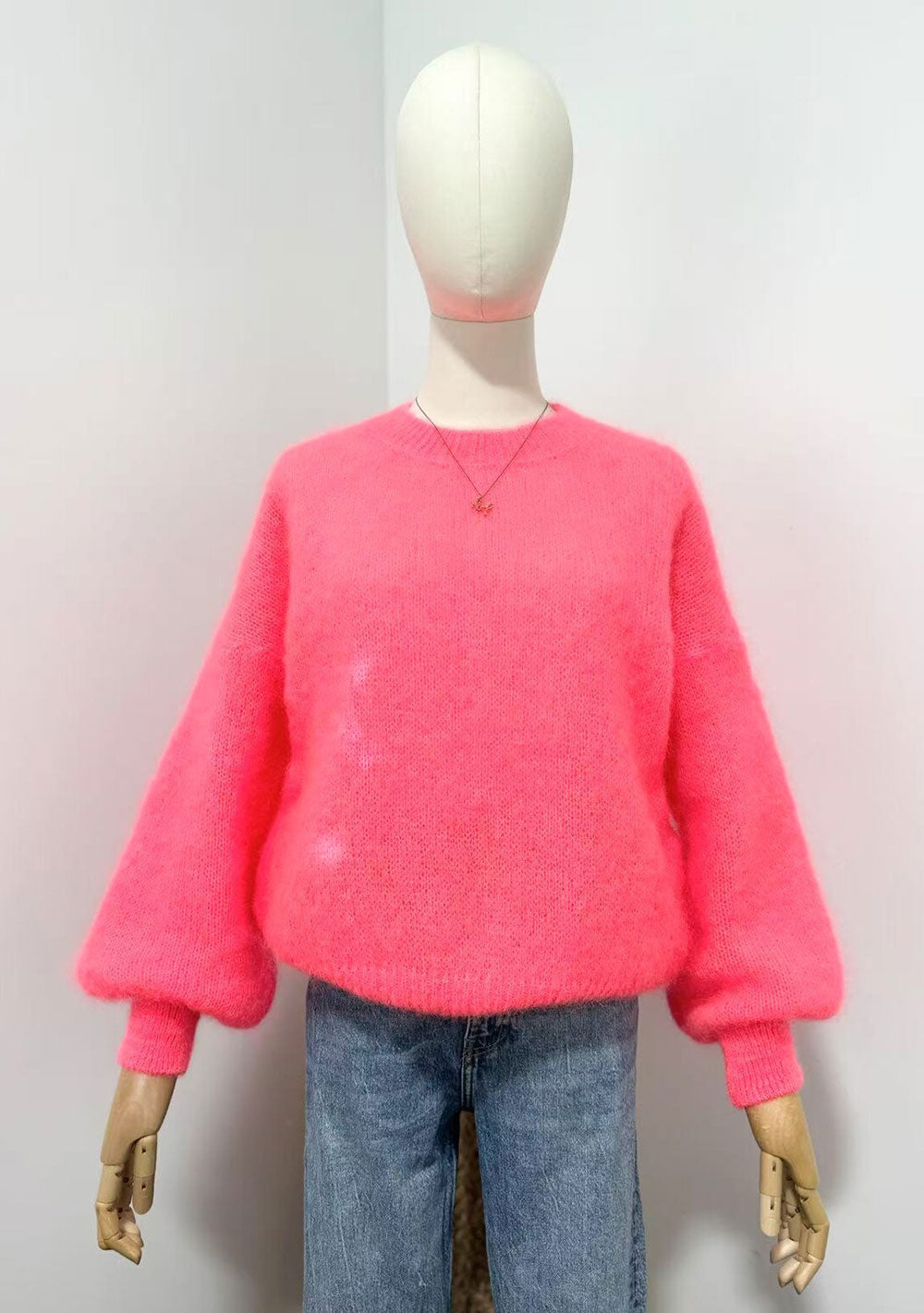 ♡  Rundhalspullover aus flauschigem Mohair