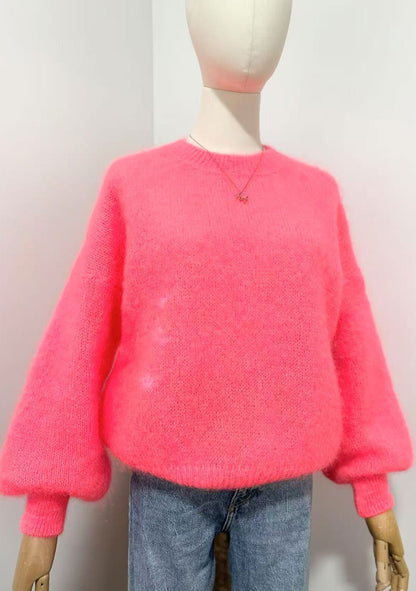 ♡  Rundhalspullover aus flauschigem Mohair