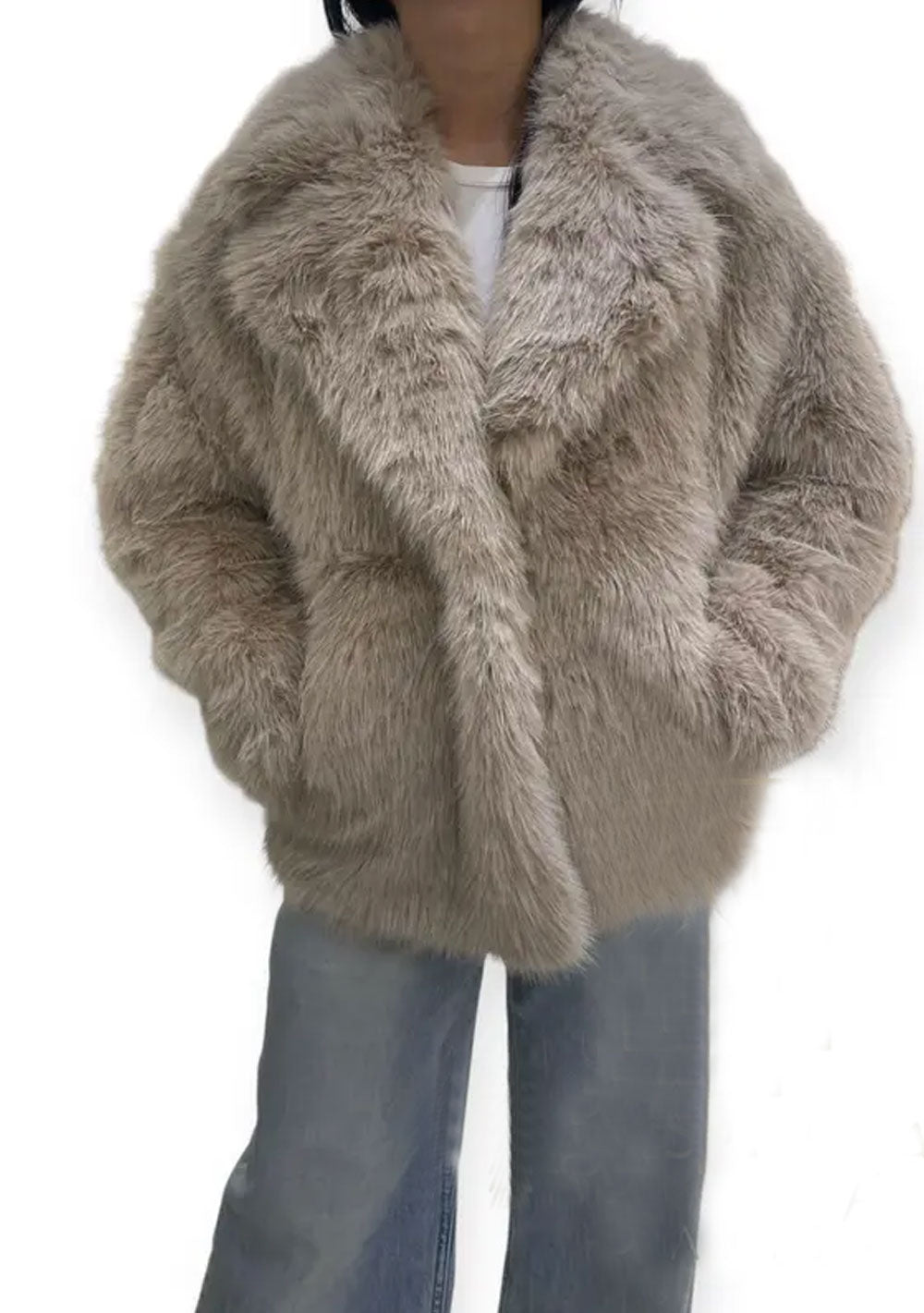 ♡ Kunstpelz-Jacke mit Kragen