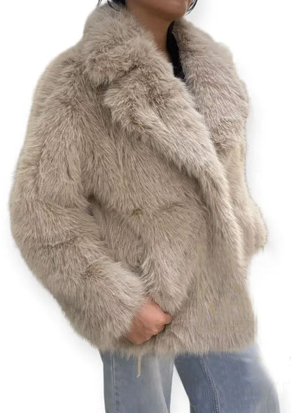 ♡ Kunstpelz-Jacke mit Kragen