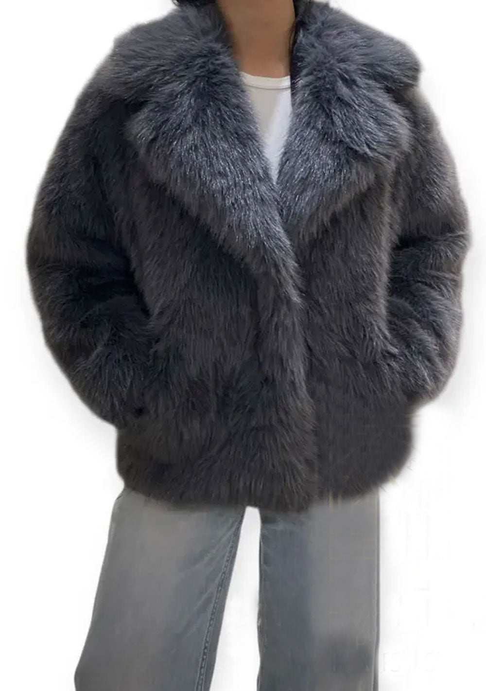 ♡ Kunstpelz-Jacke mit Kragen