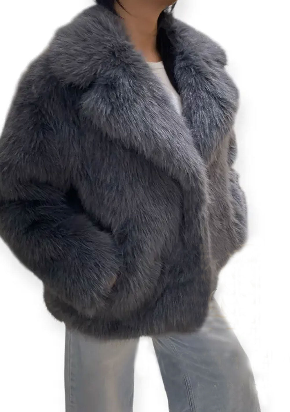♡ Kunstpelz-Jacke mit Kragen