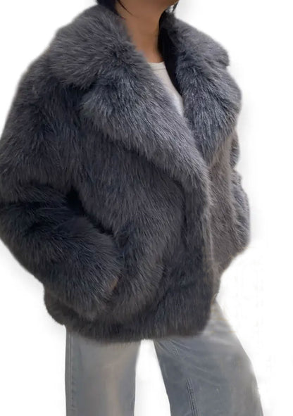 ♡ Kunstpelz-Jacke mit Kragen