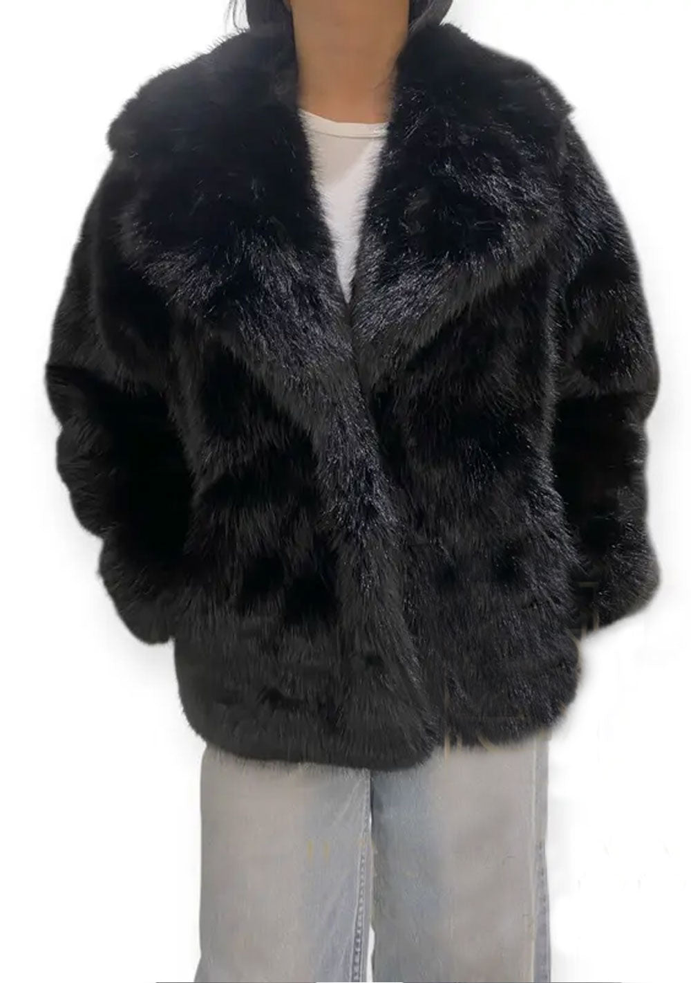 ♡ Kunstpelz-Jacke mit Kragen