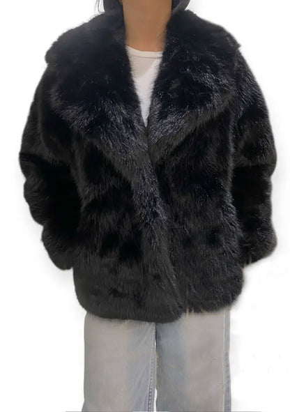 ♡ Kunstpelz-Jacke mit Kragen