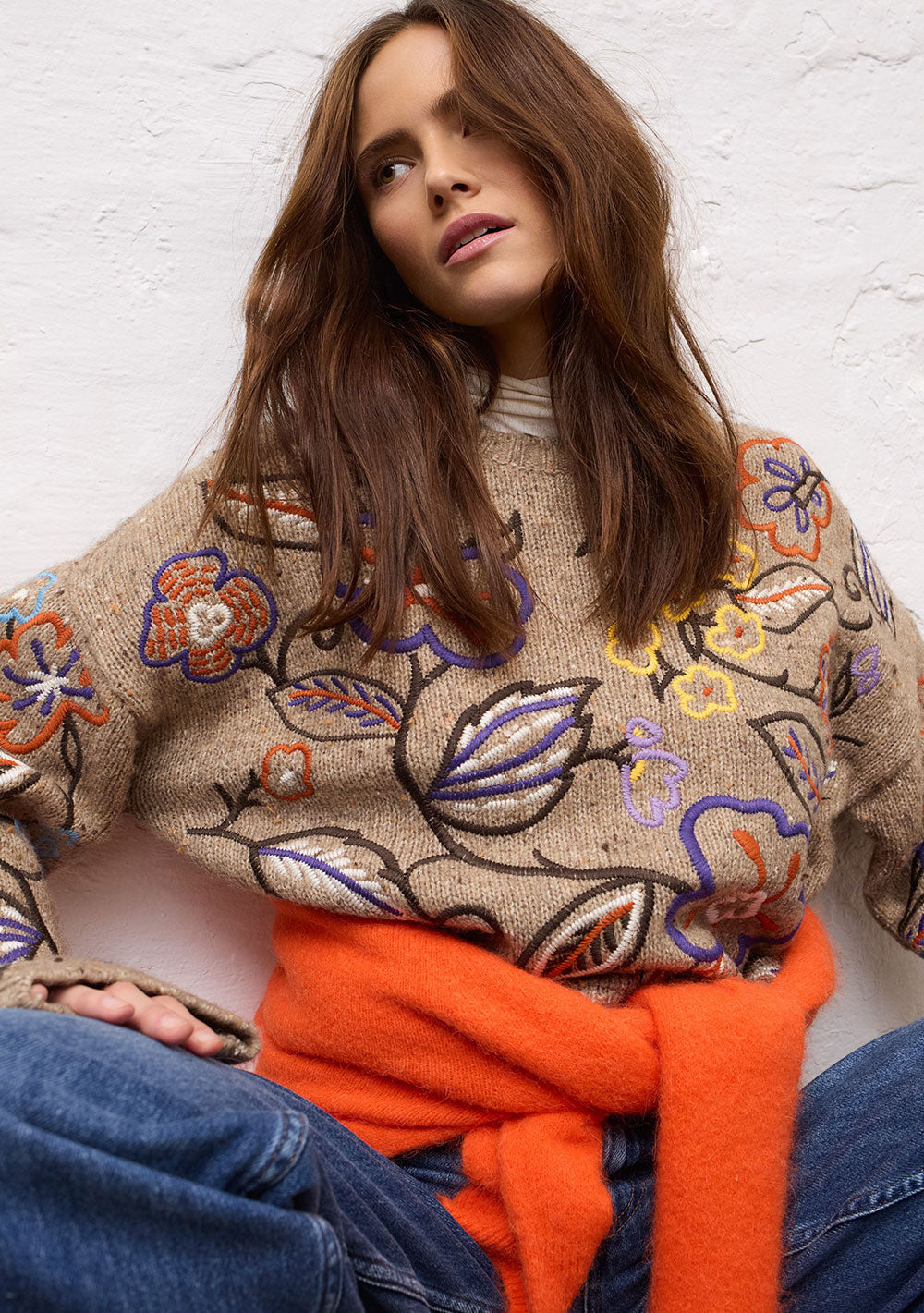 ♡ Strickpullover mit Stickereien