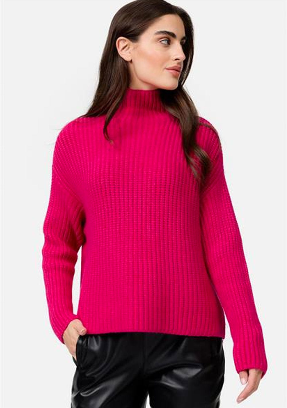 ♡ Grobstrick-Pullover mit Stehkragen