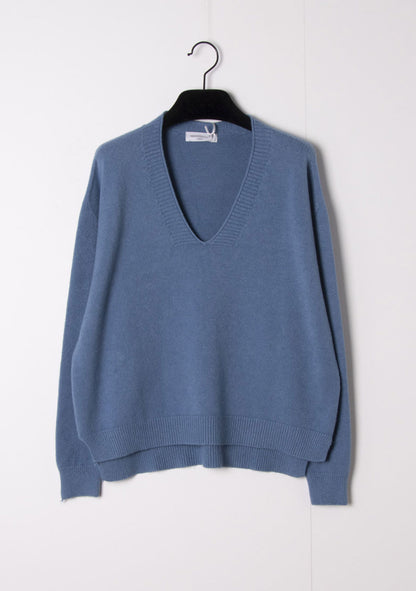 ♡  Nahtloser Pullover mit V-Ausschnitt