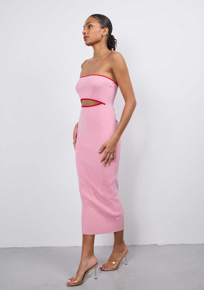♡ Midikleid aus Rippstrick mit Cut-Out
