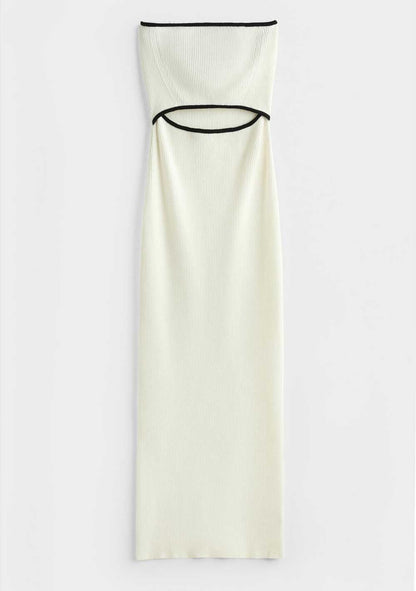 ♡ Midikleid aus Rippstrick mit Cut-Out