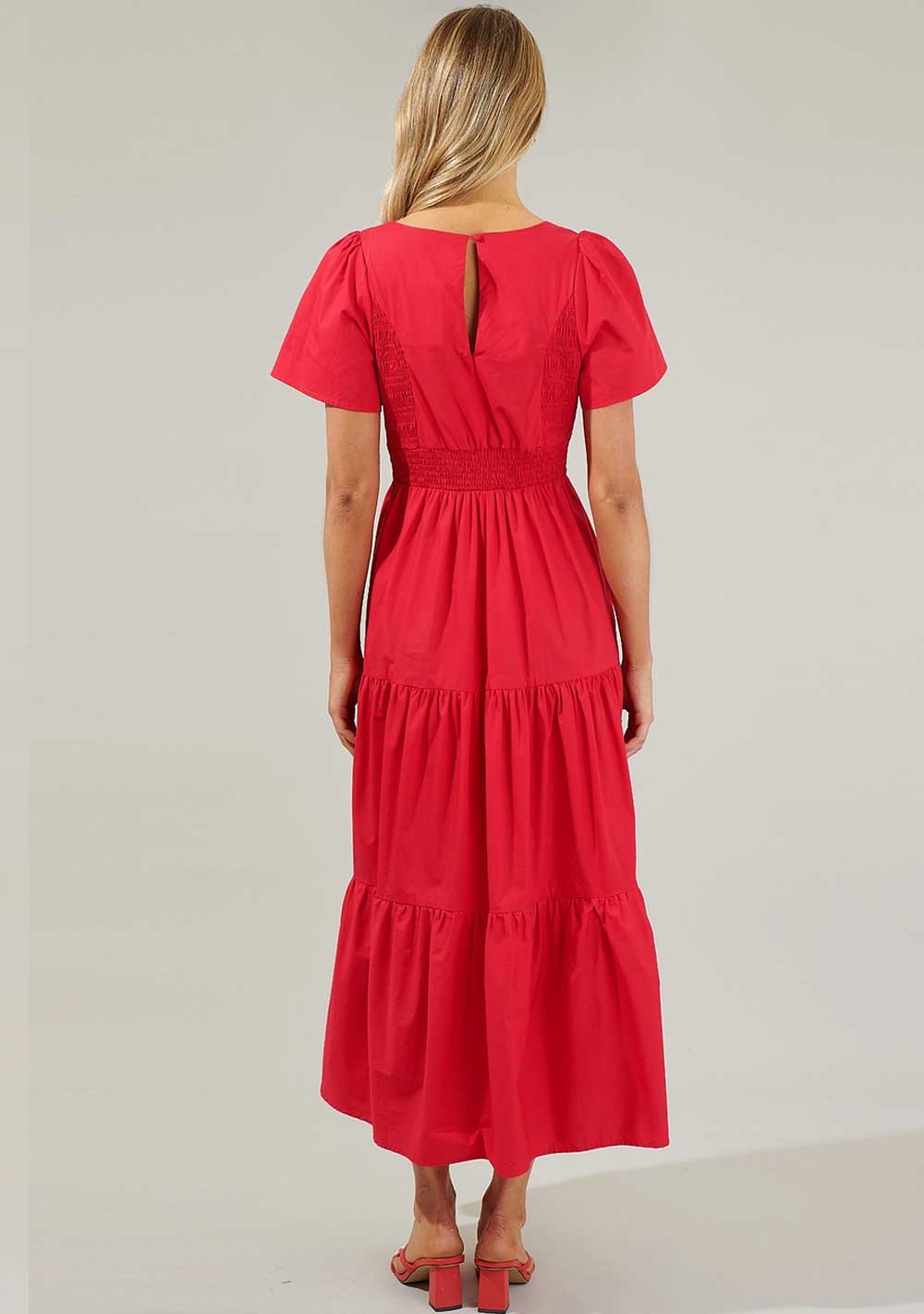 ♡ Midikleid, gesmokte Taille