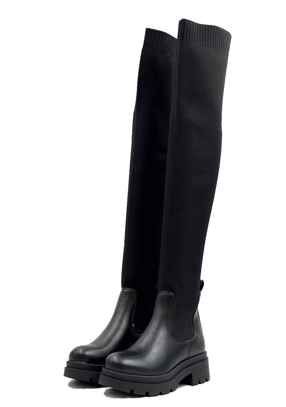 ♡ Overknee-Stiefel mit Stretch-Strick