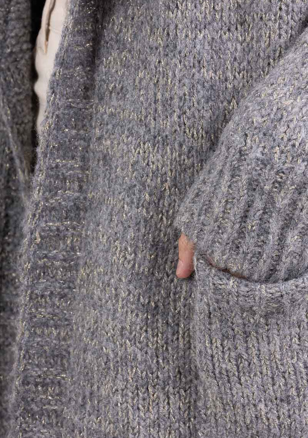 ♡  Grobe Strickjacke mit Kragen