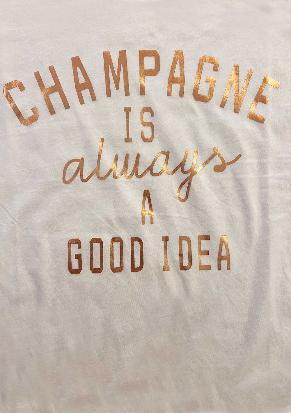 ♡ T-Shirt Champagner, verschiedene Sprüche