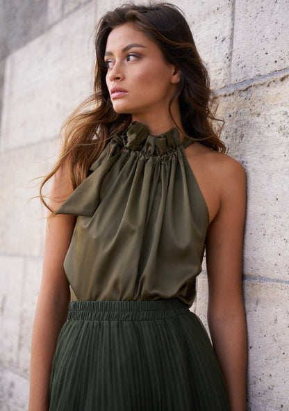 ♡  Neckholder Top aus Satin