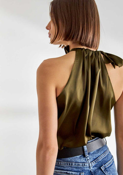 ♡  Neckholder Top aus Satin