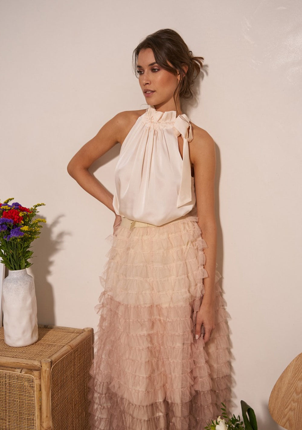 ♡  Neckholder Top aus Satin