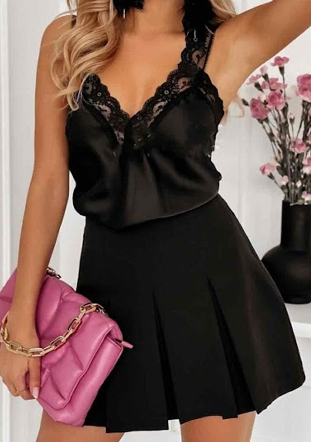 ♡ Top aus Satin mit breitem Träger